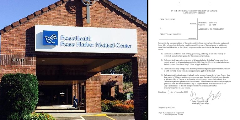 PeaceHealth Doctor in Oregon convicted of Animal Neglect, further allegations of neglecting horses